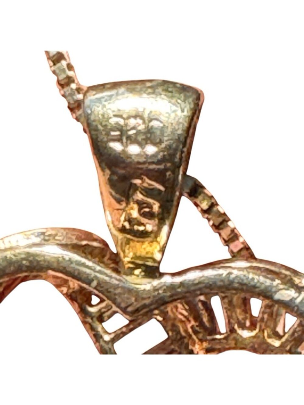 Heart Pendant Vermeil Baguette CZ Necklace Box Chain 19" 925 Cottage Fairy Love - Picture 10 of 15